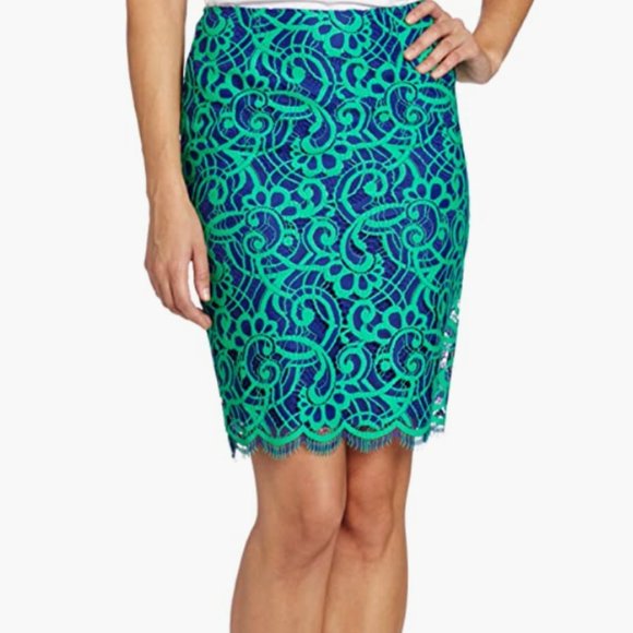 Lilly Pulitzer Dresses & Skirts - Lilly Pulitzer Hyacinth Skirt in Blue Bomber / About Face Lace Size 4 NWT